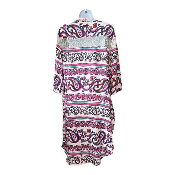 Cato Est. 1946 Paisley Lace Kimono Medium Open Lightweight Sheer Layering Piece - Picture 4 of 8